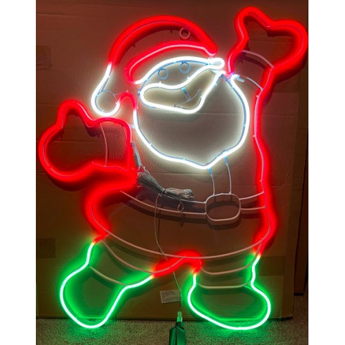 Santa Waving Neon  78 cm X 64 cm. 