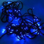 Blue LED Fairy Lights - Green Cable