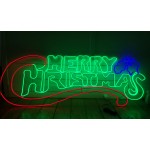MERRY CHRISTMAS RED BLUE AND GREEN Neon (145cm)